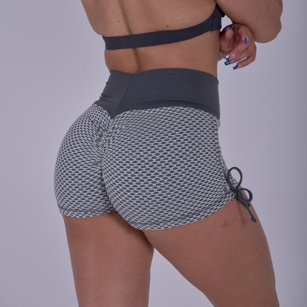 CLS Geo Textured Side Tie Shorts - High Waist